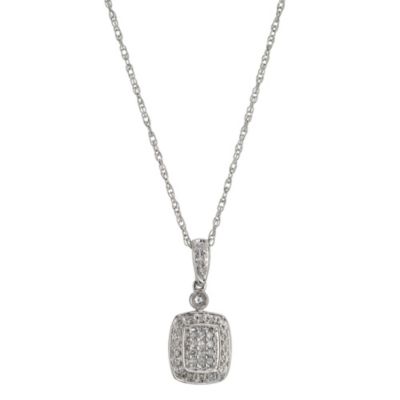 Silver, Diamond & Blue Topaz Cluster Pendant - Product number 8956715