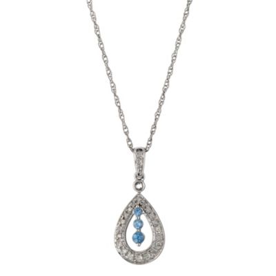 Silver, Diamond & Blue Topaz Pendant - Product number 8956731