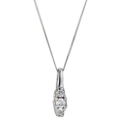 9ct White Gold 1/6 Carat Diamond Pendant