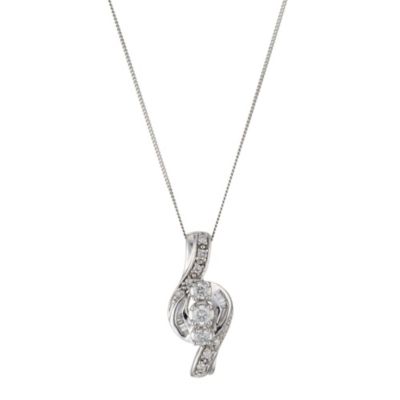 9ct White Gold 1/5ct Diamond Pendant