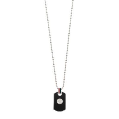 Gucci sterling silver and black enamel crest dog tag - Product number 8957169
