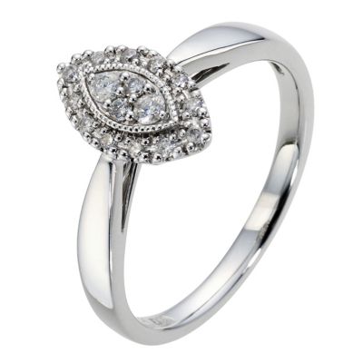 9ct White Gold Diamond Cluster Ring - Product number 8958912