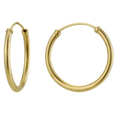 Unbranded 9ct Yellow Gold 18mm Capped Hoops