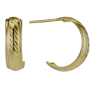 9ct Yellow Gold Diamond Cut Earrings