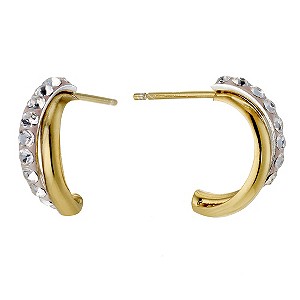 Silver & 9ct Yellow Gold Crystal Earrings