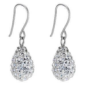 9ct White Gold Egg Drop Earrings9ct White Gold Egg Drop Earrings