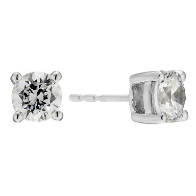 18ct white gold 2 carat solitaire earrings - Product number 8960119