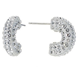9ct White Gold Wedding Earrings