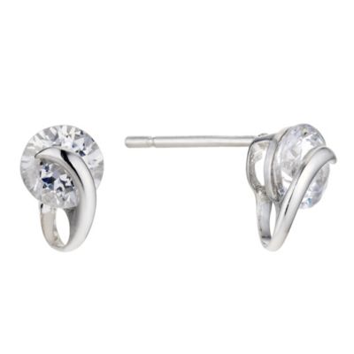 9ct White Gold Cubic Zirconia Wrap Earrings - Product number 8960593