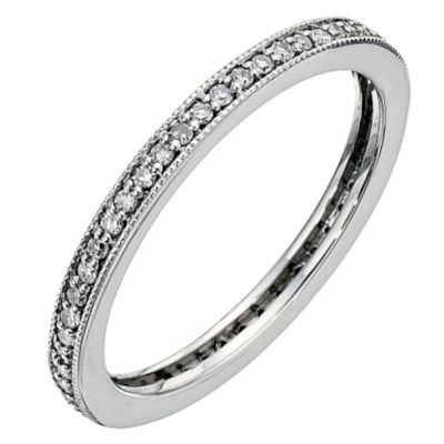 9ct White Gold Quarter Carat Diamond Eternity Ring