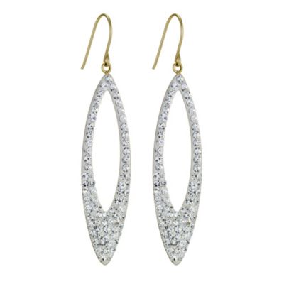 Silver and 9ct Yellow Gold Crystal Drop Earrings