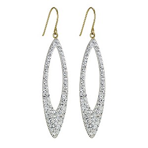 H Samuel Silver and 9ct Yellow Gold Crystal Drop Earrings