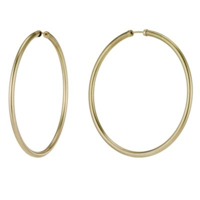 9ct Yellow Gold Capped Hoop Earrings - Product number 8960879