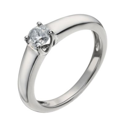 Palladium 1/3 Carat Diamond Solitaire Ring