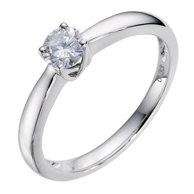 18ct White Gold 1/3 Carat Diamond Solitaire Ring