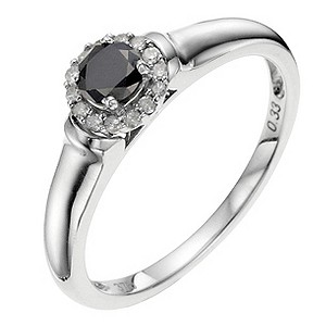 Noir Argentium Silver 1/3 Carat Treated Black Diamond RingNoir Argentium Silver 1/3 Carat Treated Bl