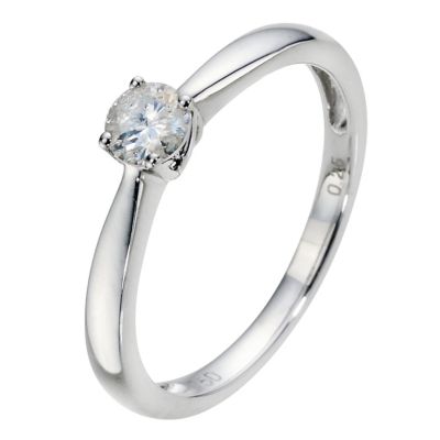 18ct White Gold 1/4 Carat Diamond Solitaire Ring