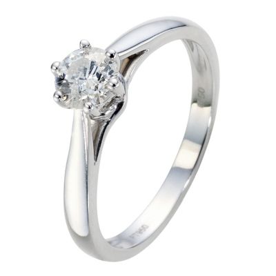 Platinum 1/2 Carat Diamond Solitaire Ring