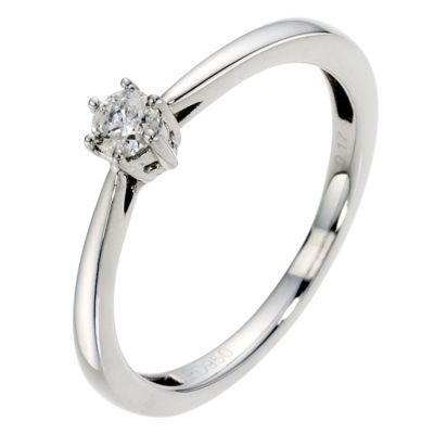 Palladium Diamond Solitaire Ring