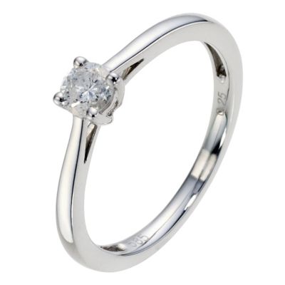 14ct White Gold 1/4 Carat Diamond Solitaire Ring