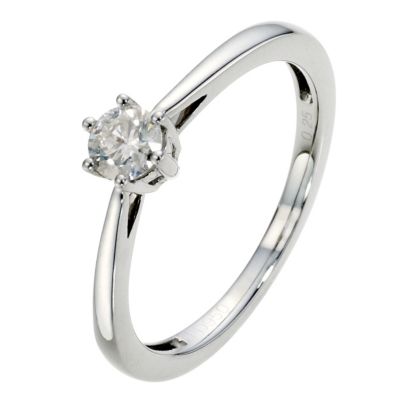 Palladium 1/4 Carat Diamond Solitaire Ring