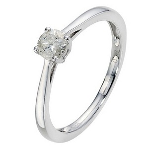 14ct White Gold 1/3 Carat Diamond Solitaire Ring