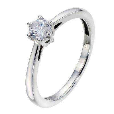 Palladium 1/3 Carat Diamond Solitaire Ring