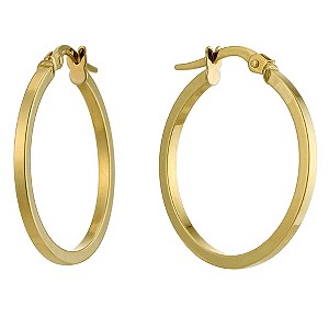H Samuel 9ct Yellow Gold Square Tube 20mm Creole Earrings