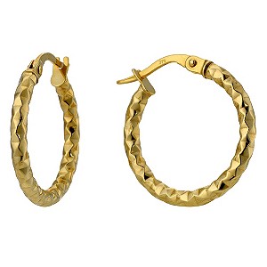 9ct Yellow Gold Creole Earrings 15mm