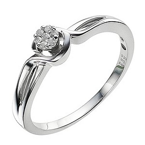 Cherished Silver & Diamond Cluster RingCherished Silver & Diamond Cluster Ring