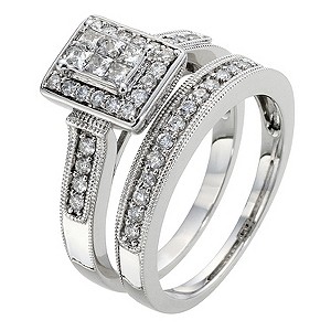 18ct White Gold 1/2 Carat Diamond Bridal Ring Set18ct White Gold 1/2 Carat Diamond Bridal Ring Set