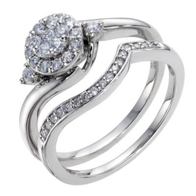 Perfect Fit Platinum & 0.40 Carat Diamond Bridal Set - Product number 8969108