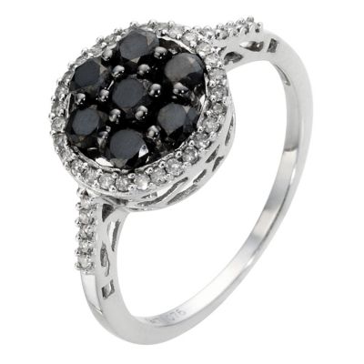 9ct White Gold 3/4 Carat Black 