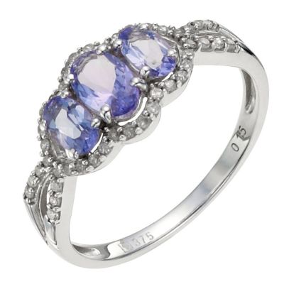 9ct White Gold Diamond 