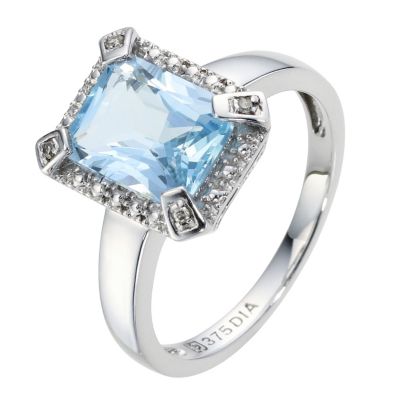 9ct White Gold Diamond 