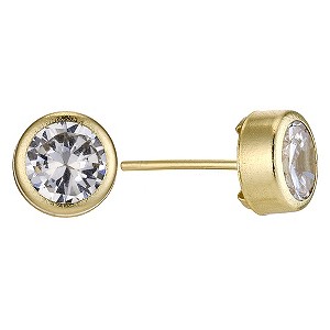 Unbranded 9ct Yellow Gold Cubic Zirconia 6mm Stud Earrings