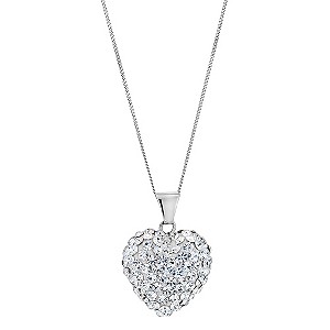9ct White Gold Crystal Heart Pendant9ct White Gold Crystal Heart Pendant