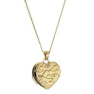 9ct Yellow Gold & Silver Love Engraved Locket9ct Yellow Gold & Silver Love Engraved Locket