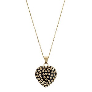 9ct Yellow Gold Crystal Heart Pendant9ct Yellow Gold Crystal Heart Pendant