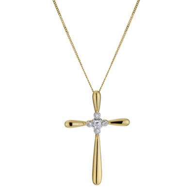 9ct Yellow Gold and Cubic Zirconia 16`