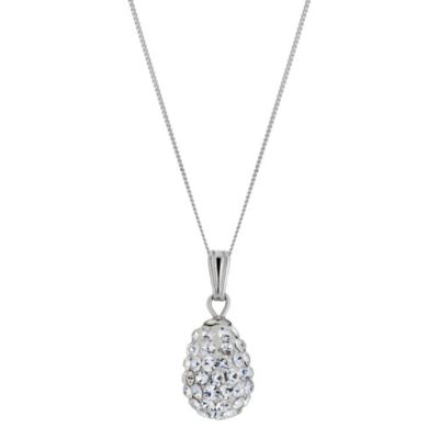 9ct White Gold Crystal Teardrop Pendant - Product number 8974713
