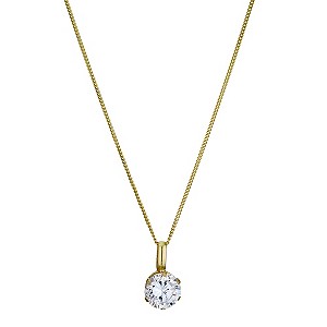 9ct Yellow Gold Cubic Zirconia Pendant
