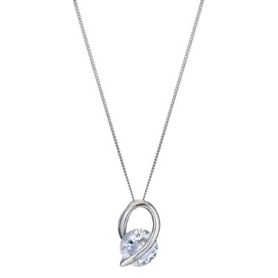 9ct White Gold Round Cubic Zirconia Wrap Pendant - Product number 8974772