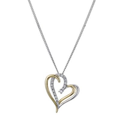 Silver and 9ct Yellow Gold Cubic Zirconia Double