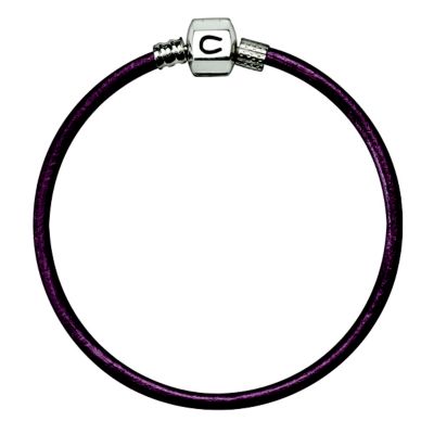 Chamilia 18cm sterling silver & aubergine leather bracelet - Product number 8978433
