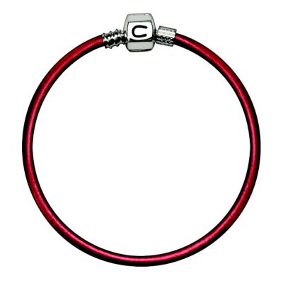 Chamilia 18cm silver & persimmon leather bracelet - Product number 8978522