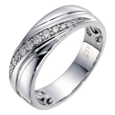 9ct White Gold 1/5 Carat Diamond Ring - Product number 8979944