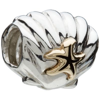 Chamilia - silver & 14ct yellow gold Shell Star bead - Product number 8980446