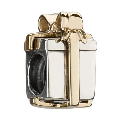 Chamilia - silver & 14ct yellow gold Ribbon Gift bead - Product number 8980551