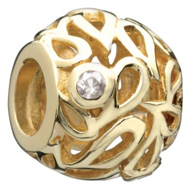Chamilia - sterling silver & 14ct gold Hollow Leaves bead - Product number 8980624